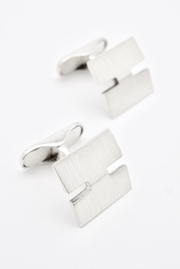 Vintage Hans Hansen Sterling Silver H Cufflinks 1970s