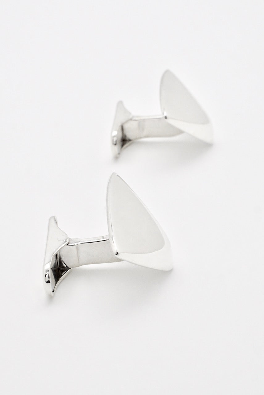 Vintage Hans Hansen Sterling Silver Triangular Cufflinks 1970s