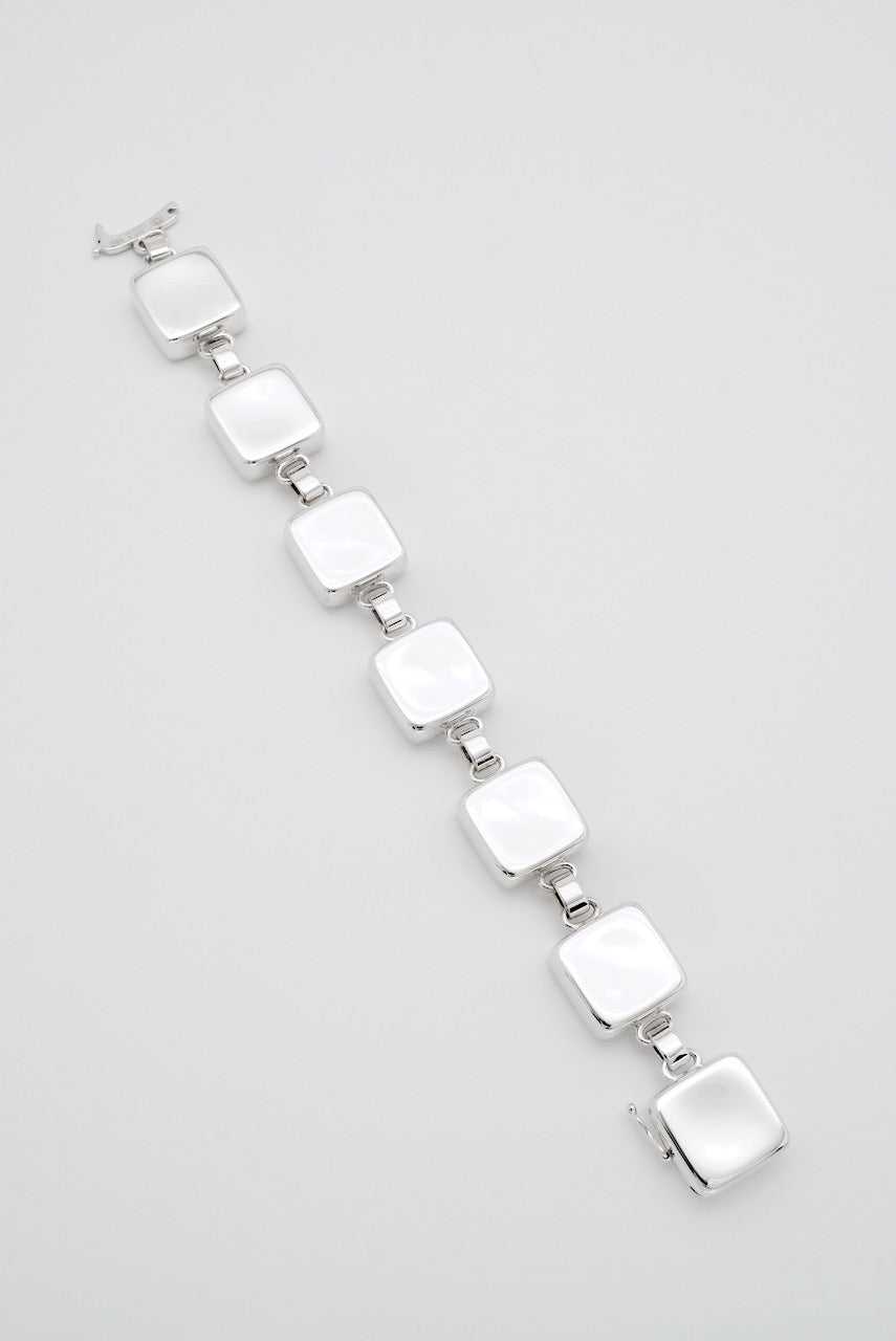 Vintage Georg Jensen Sterling Silver Square Link Bracelet - design 182 Astrid Fog