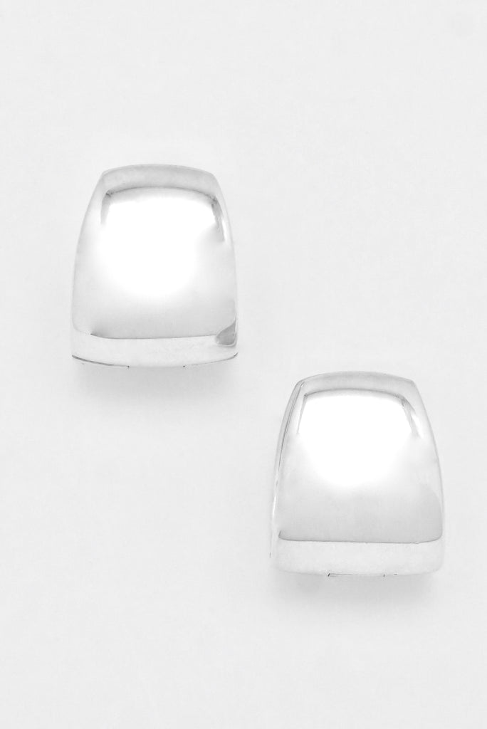 Vintage Quinn Sterling Silver Double Sided Hinged Hoop Earrings 1980s