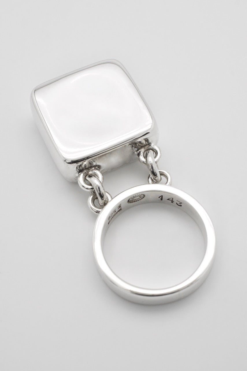 Vintage Georg Jensen Sterling Silver Square Ring - design 143 Astrid Fog