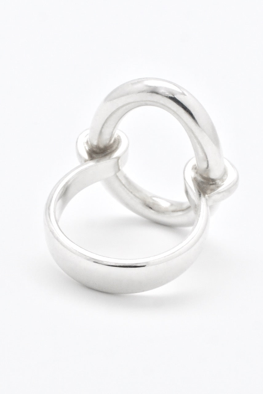 Vintage Hans Hansen Sterling Silver Oval Hoop Ring 1970s