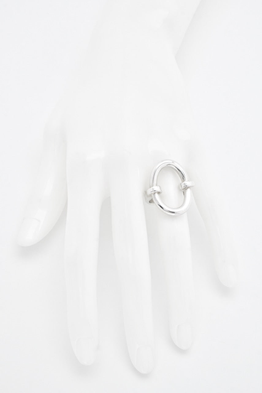 Vintage Hans Hansen Sterling Silver Oval Hoop Ring 1970s