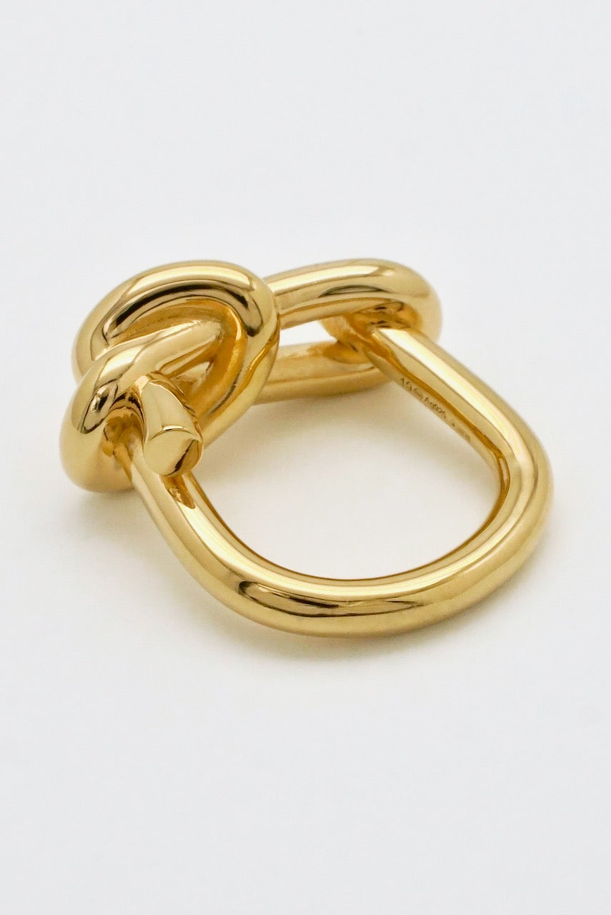 Vintage Bottega Veneta Gilt Sterling Silver Knot Ring