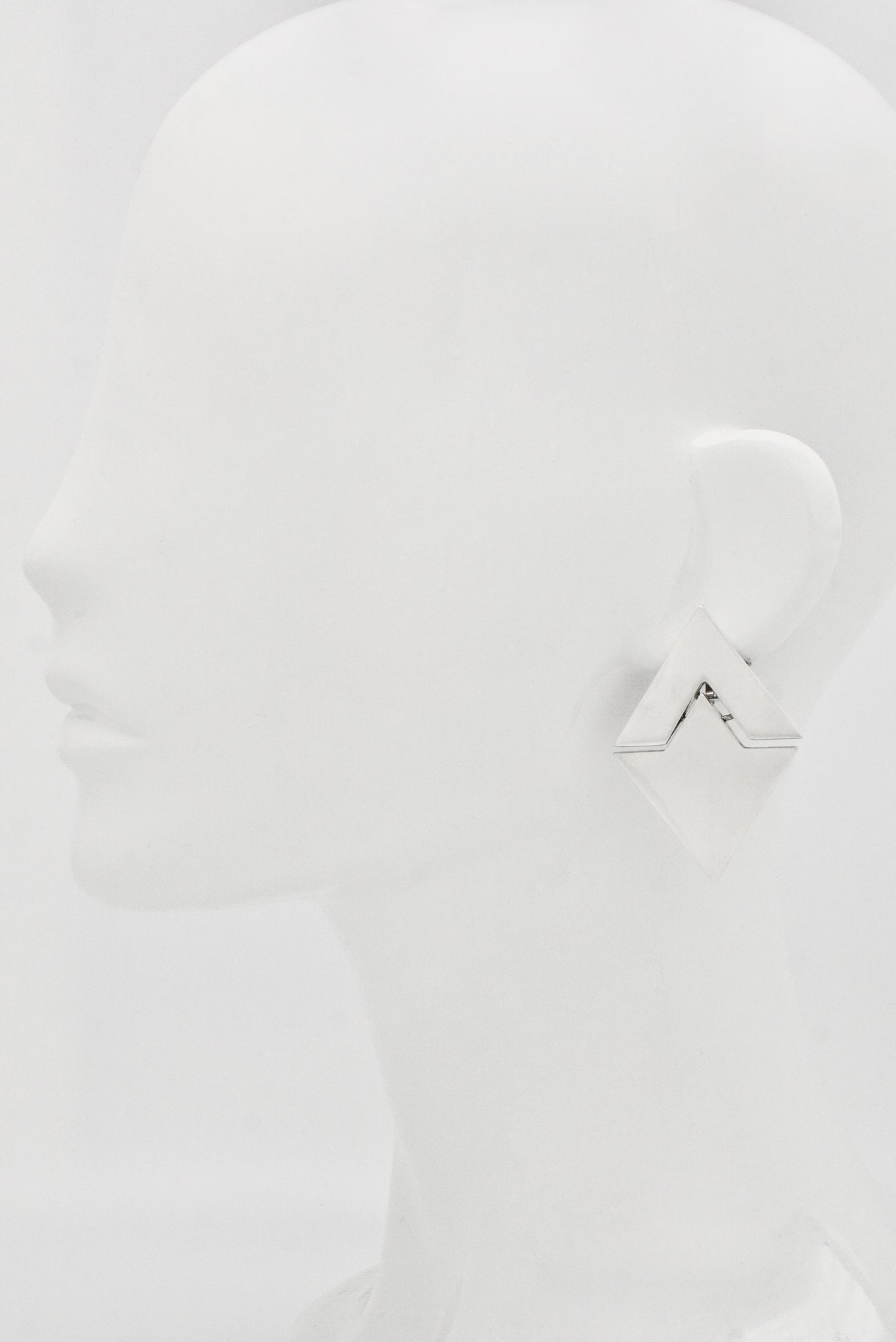 Vintage Hans Hansen Sterling Silver Hinged Lozenge Clip Earrings 1980s