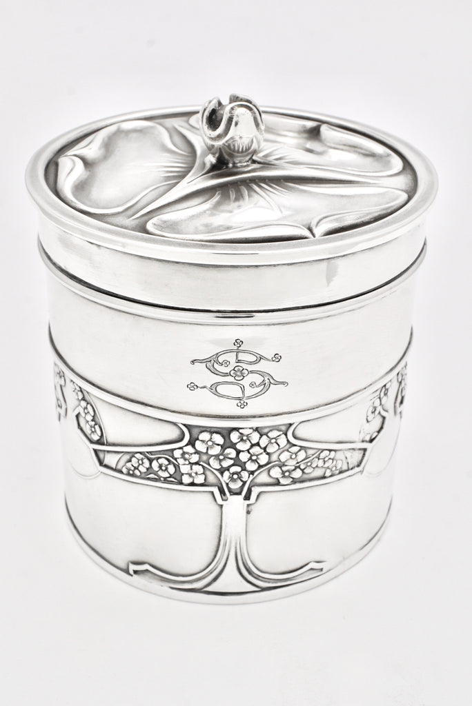Antique Art Nouveau Sterling Silver Canister - Kate Harris for William Hutton and Sons 1899