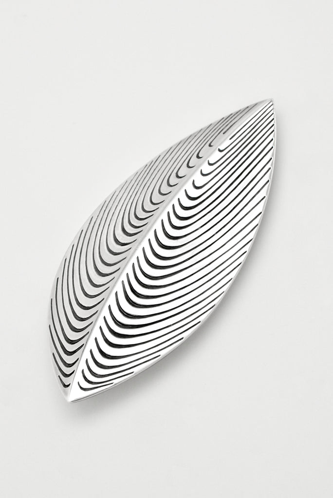 Vintage Michelsen Sterling Silver Modernist Leaf Brooch - Eigil Jensen