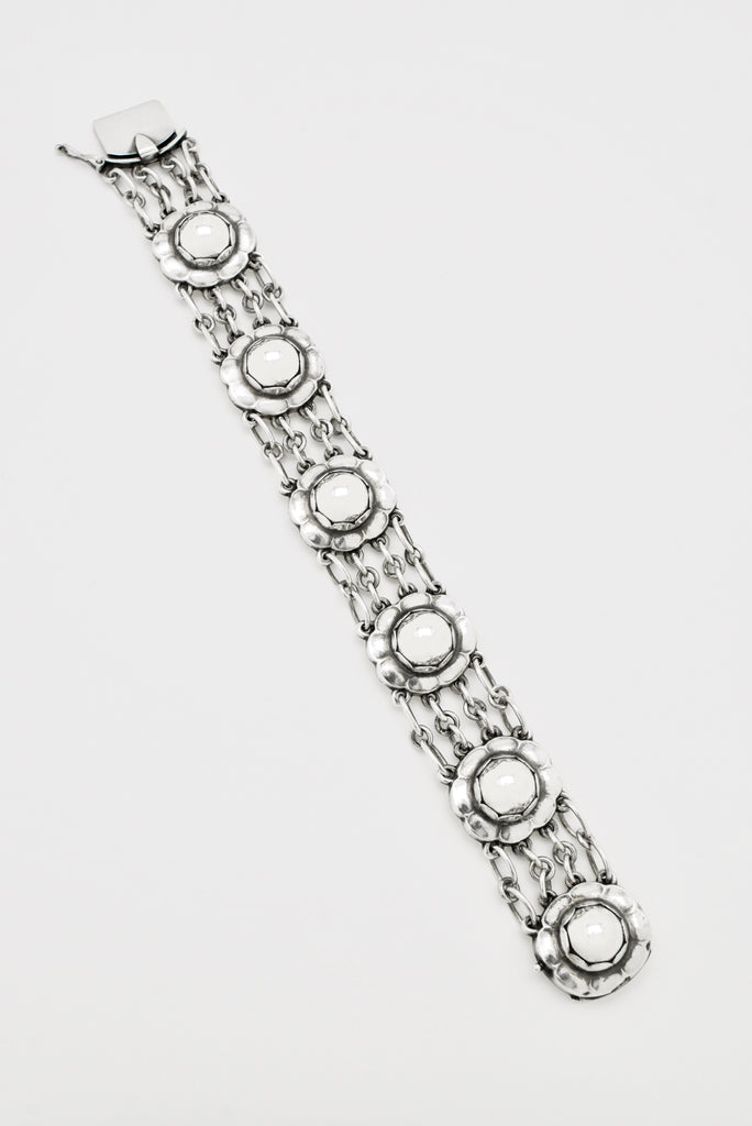 Vintage Georg Jensen Sterling Silver Floral Link Bracelet - Design 31