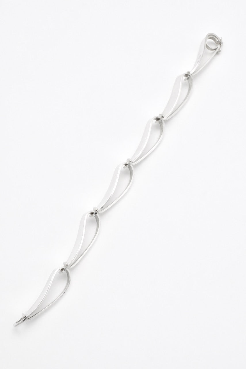 Vintage Georg Jensen Sterling Silver Loop Link Bracelet - Design 187 Ibe Dahlquist