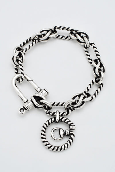 vintage gucci H link bracelet 925 Italy