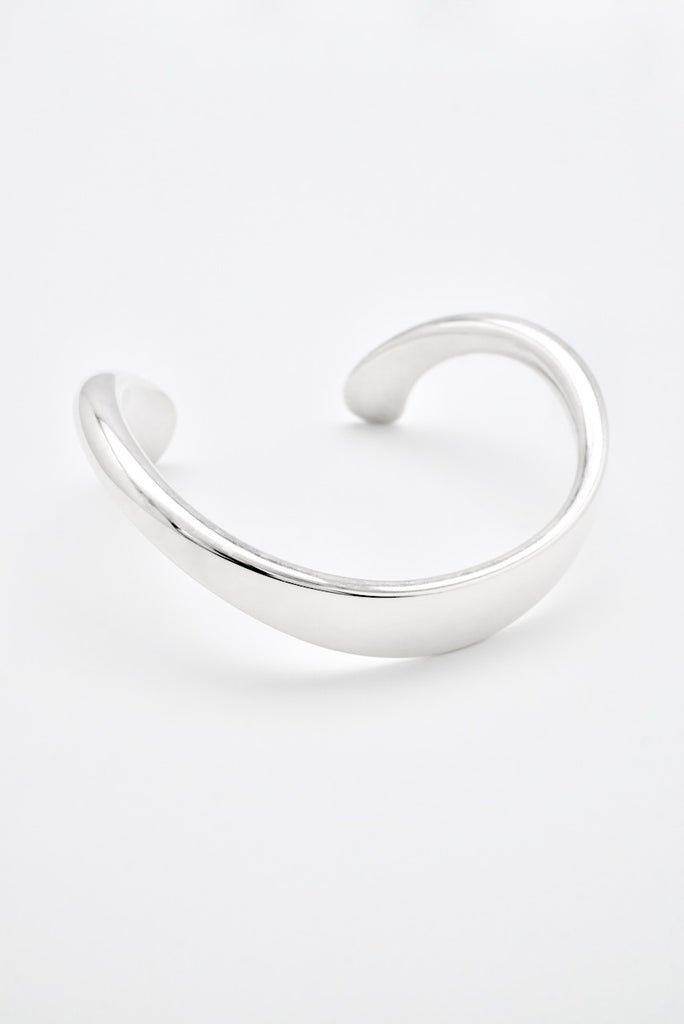 Vintage Georg Jensen Sterling Silver Curved Cuff Bangle - design A9 Ove Wendt