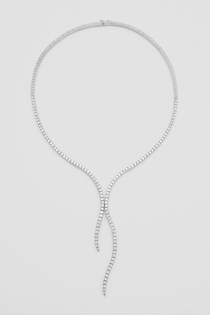 Vintage Gemayel Diamond Collar Ribbon Necklace