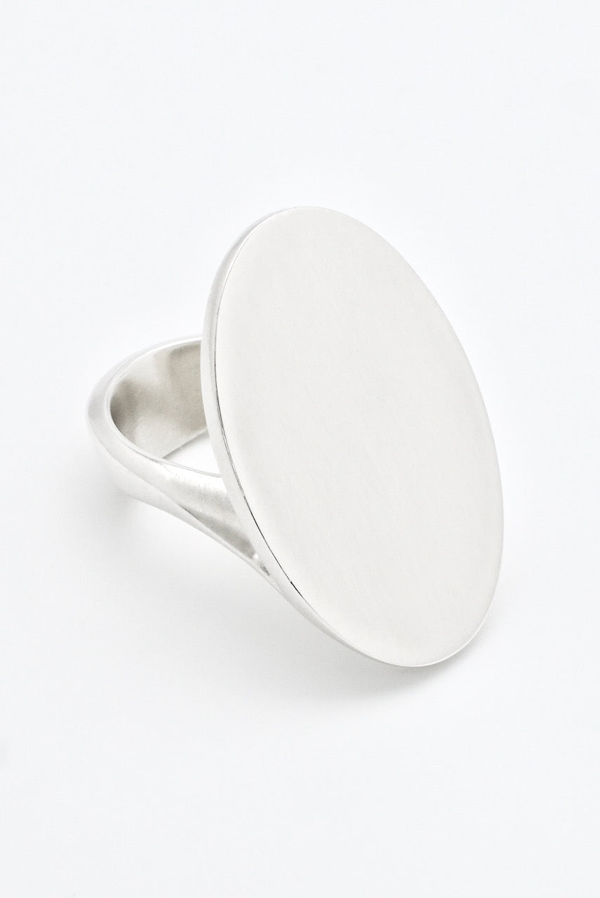 Vintage Hans Hansen Sterling Silver Oval Plaque Ring 1970s