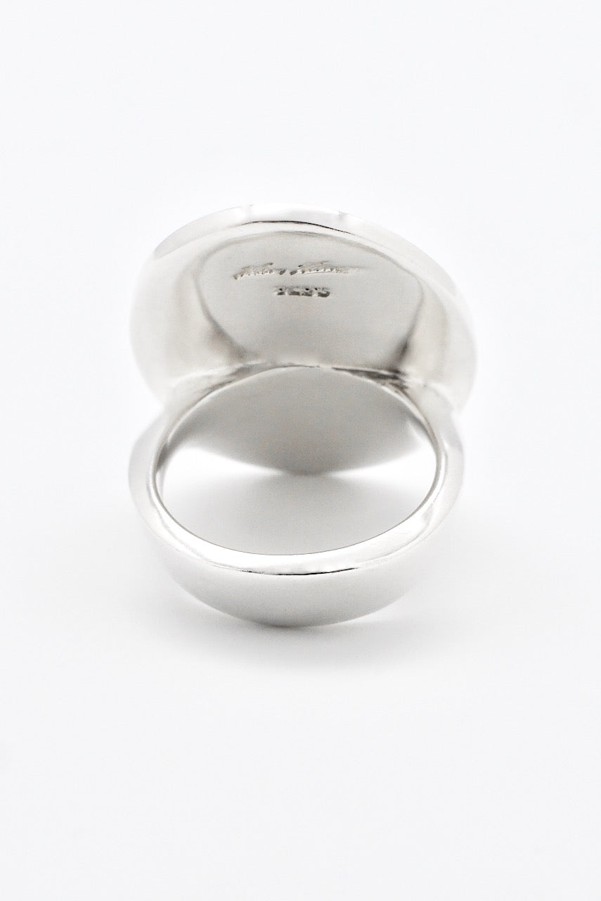 Vintage Hans Hansen Sterling Silver Oval Plaque Ring 1970s