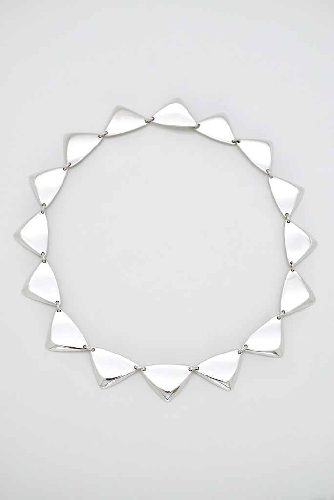 Vintage Hans Hansen Sterling Silver Triangle Necklace 1960s