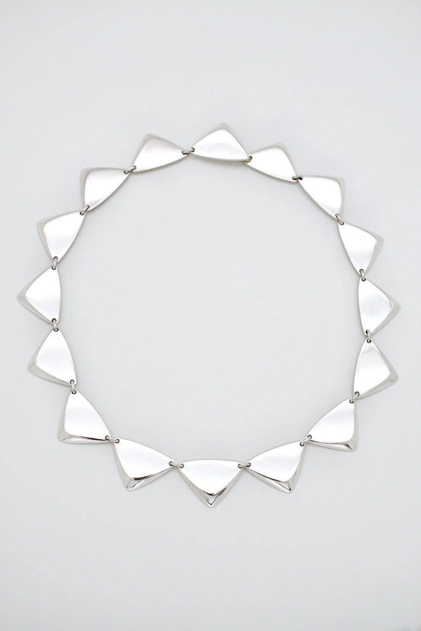 Vintage Hans Hansen Sterling Silver Triangle Necklace 1960s