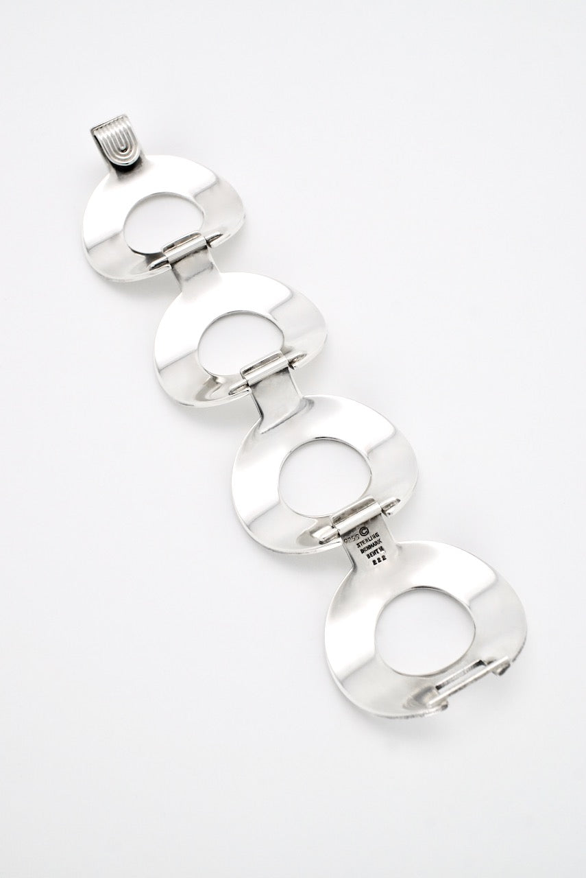 Vintage Bent Knudsen Sterling Silver Large O Link Bracelet - design 222