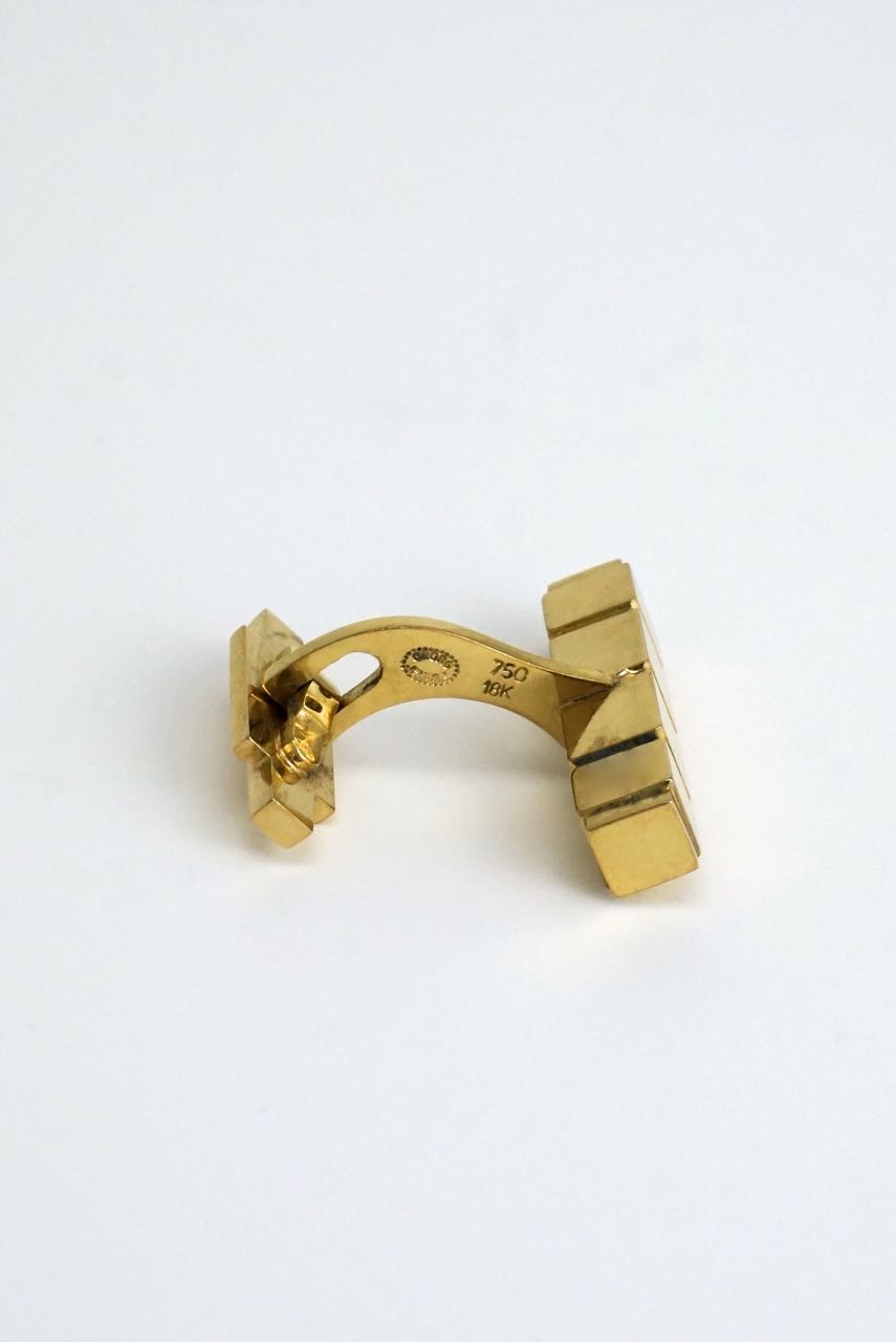 Vintage Georg Jensen 18k yellow gold cufflinks - design 1064C Henry Pilstrup