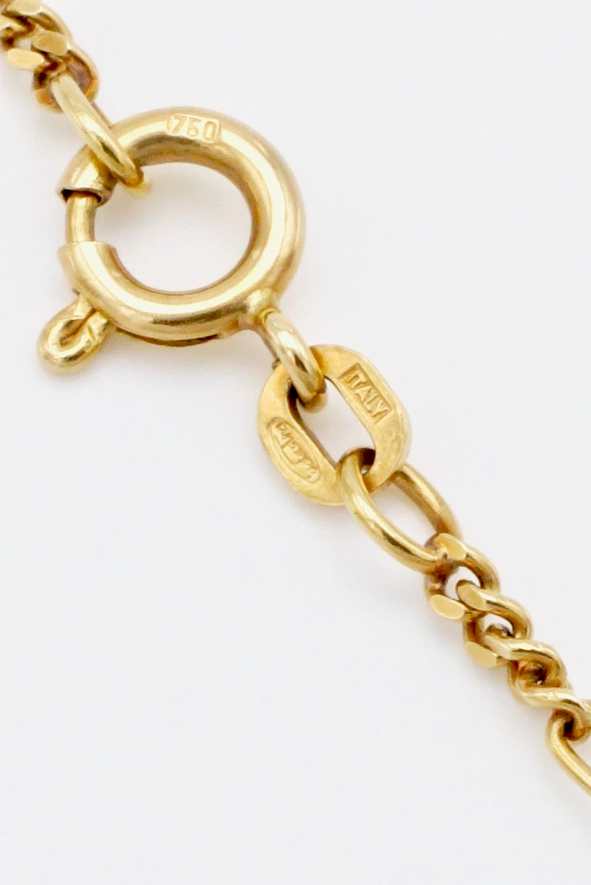 Vintage 18k Gold Diamond Italian Sovereign Coin Pendant Chain Necklace