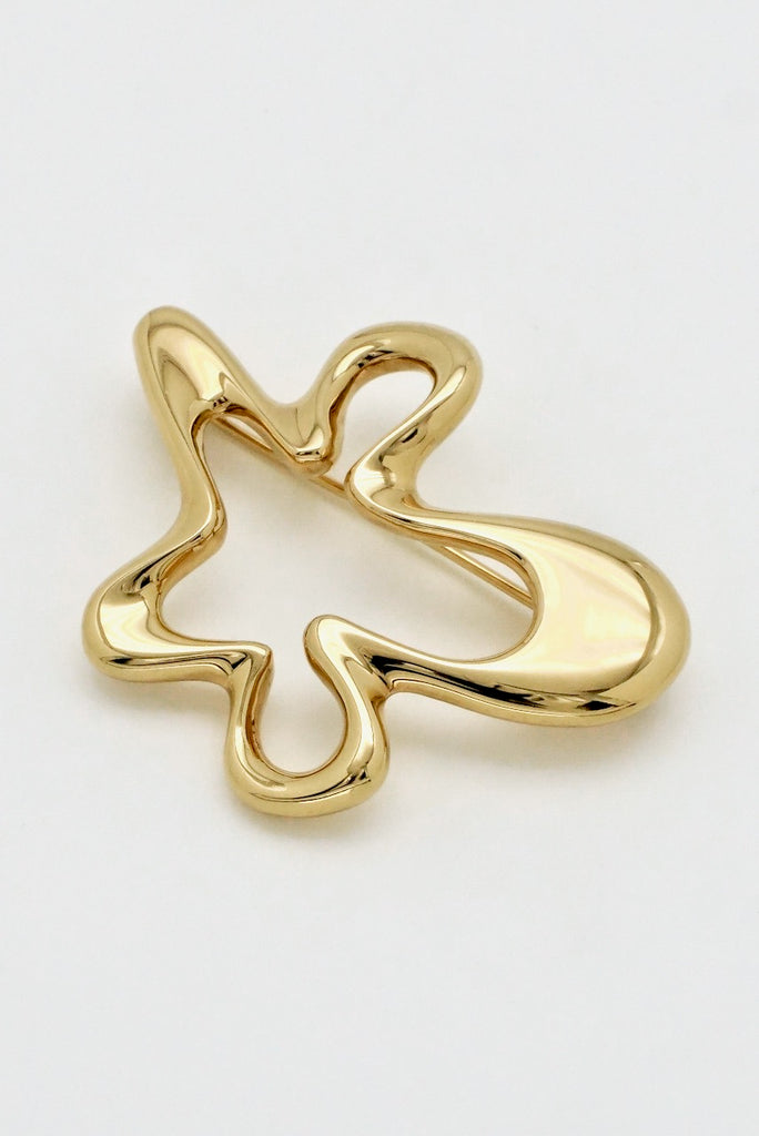 Vintage Georg Jensen 18k Yellow Gold "Splash" Brooch - design 1321A Henning Koppel