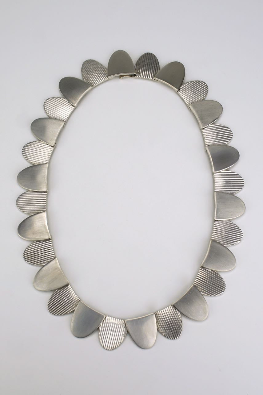 Hans Hansen silver petal necklace