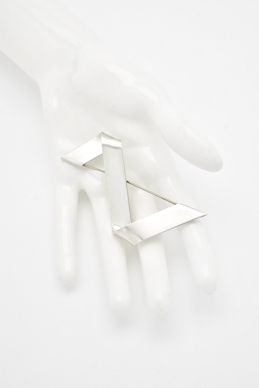 Vintage Georg Jensen Sterling Silver Abstract Folded Ribbon Brooch - Hans Hansen