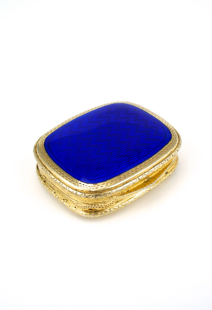 Vintage 1960s Italian Continental Silver Enamel Pill Box