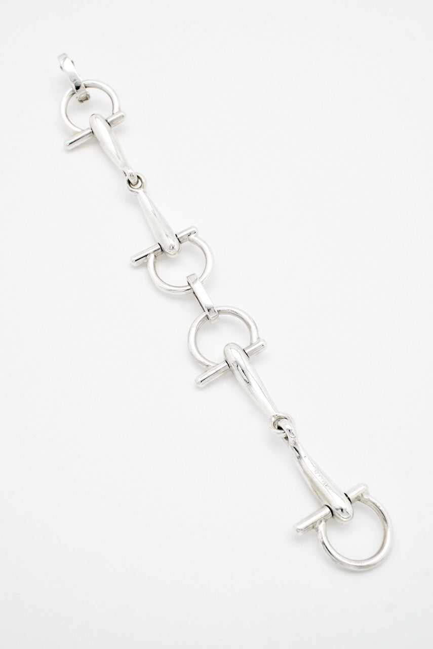 Vintage Gucci Sterling Silver Horse Bit Link Bracelet 1960s