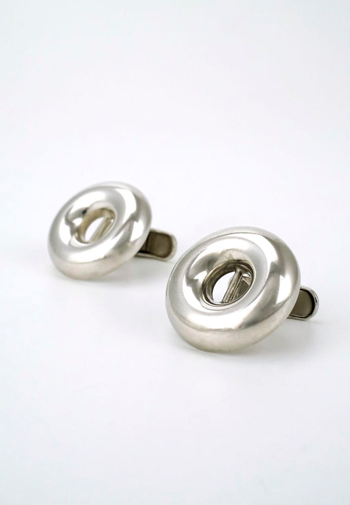 Vintage Hans Hansen silver doughnut cufflinks 1970s