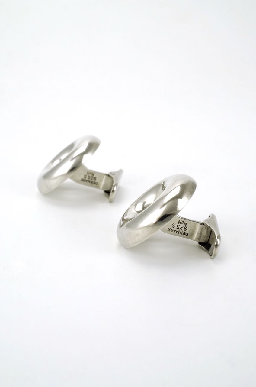 Vintage Hans Hansen silver doughnut cufflinks 1970s
