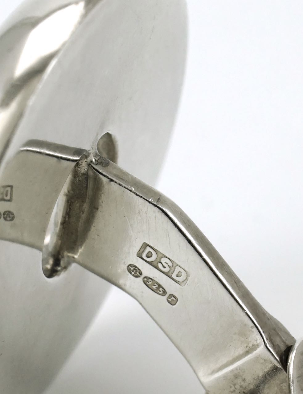 Vintage Hans Hansen silver doughnut cufflinks 1970s