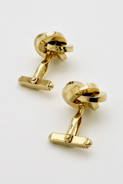 Boutons De Manchette Vintage Or Jaune 14 Carats - Occasion Très Bon état - Pour Homme