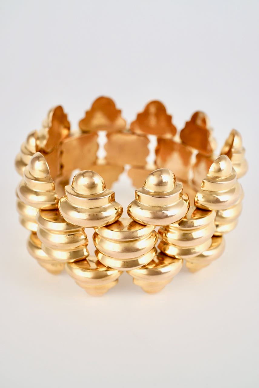 Retro 18k Gold Large Link Bracelet 92.2grms