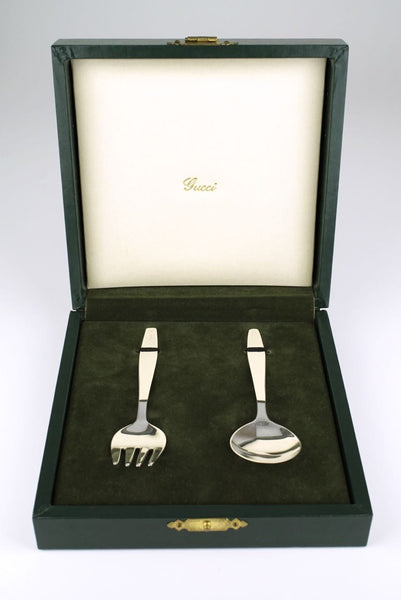 Vintage Gucci Child's Sterling Silver Spoon and Fork Set 1980s
