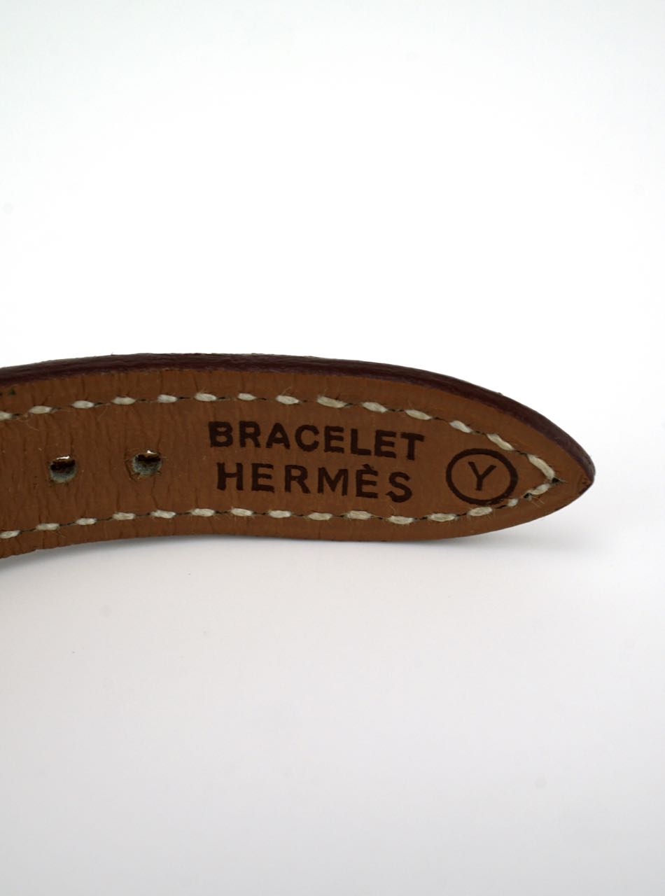 Vintage Hermes sterling silver and leather Kelly watch