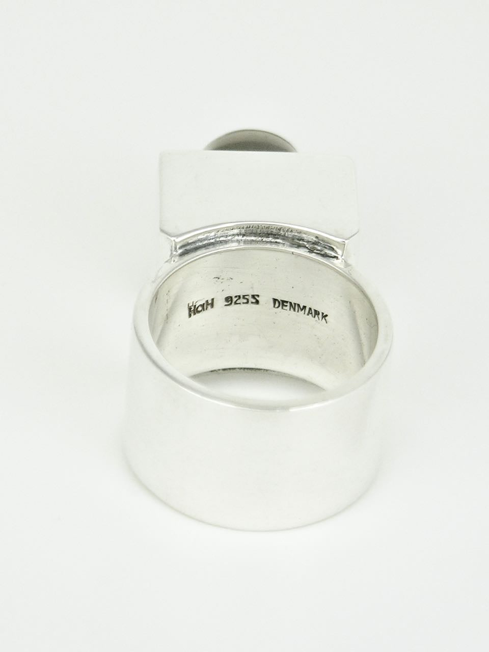 Vintage Hans Hansen Silver and Smoky Quartz Box Ring Denmark 1970s