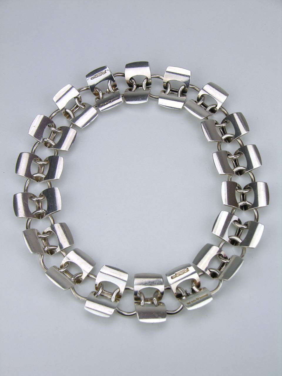 Alton pair of solid silver architectural bracelets that also form a necklace