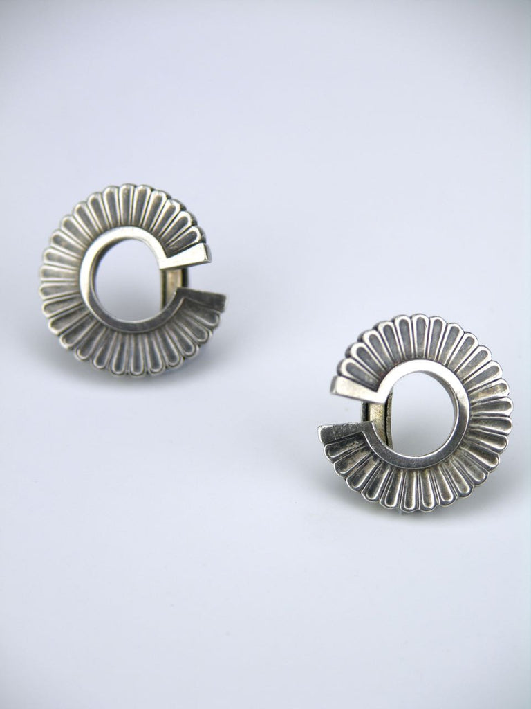 Georg Jensen silver frill clip earrings - design 90