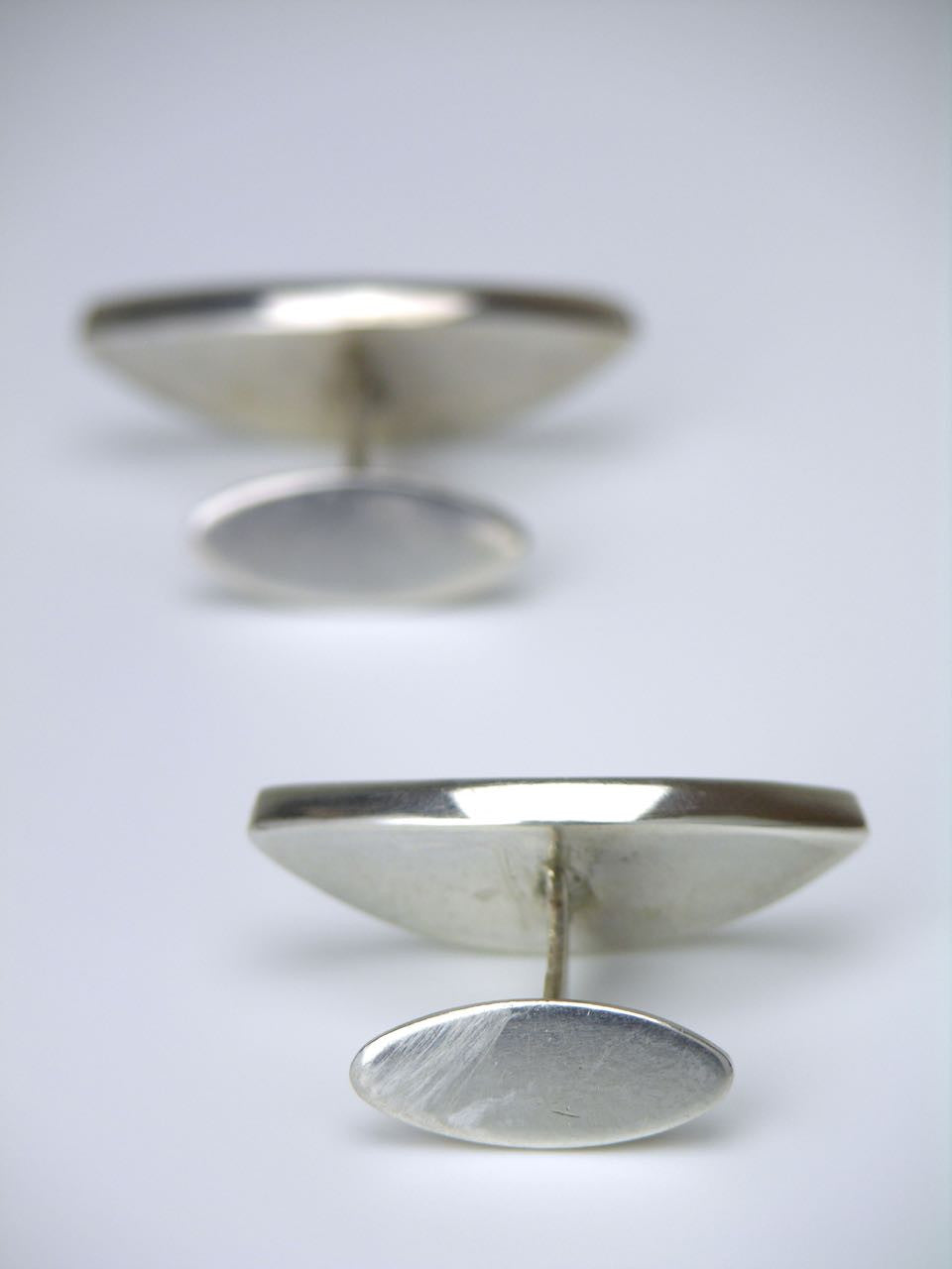 Vintage Dragsted silver concave ellipse cufflinks 1960s