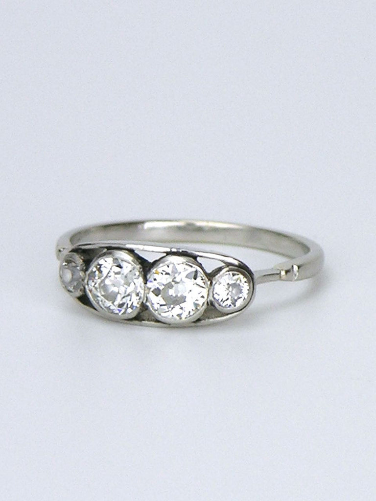Platinum and diamond four stone ring