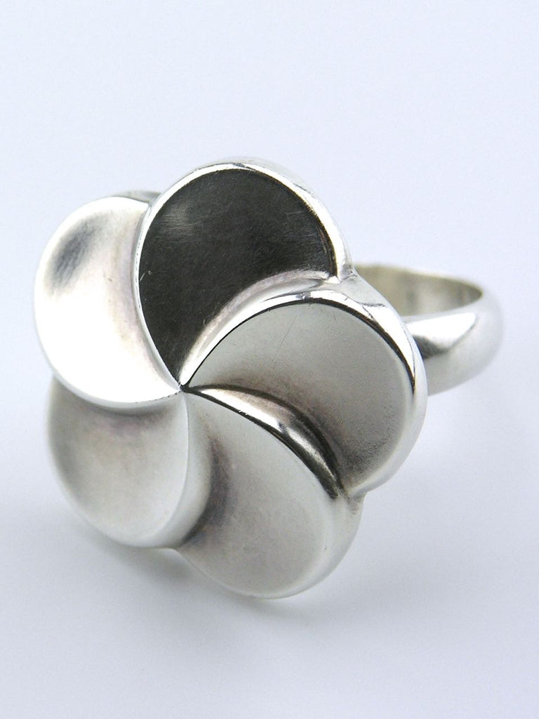 Georg Jensen silver modernist daisy ring - design 185
