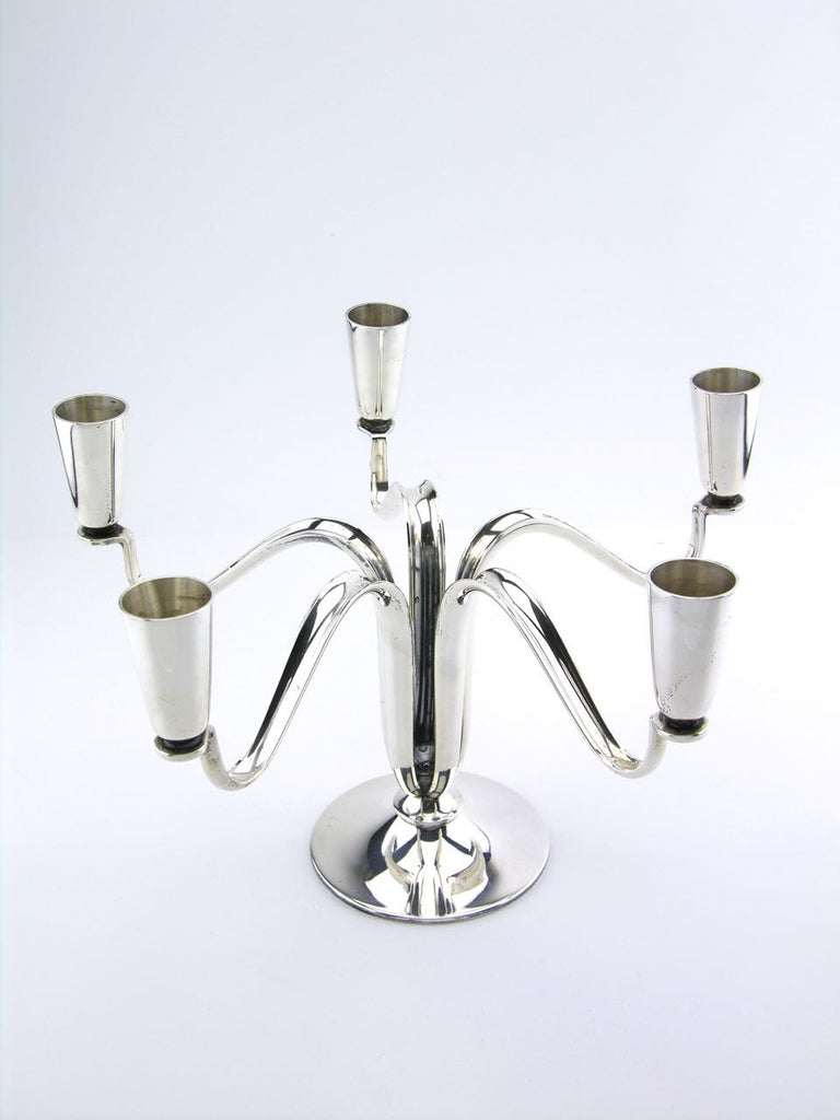 Vintage Cohr Solid Silver Modernist Candelabra - Denmark 1960s