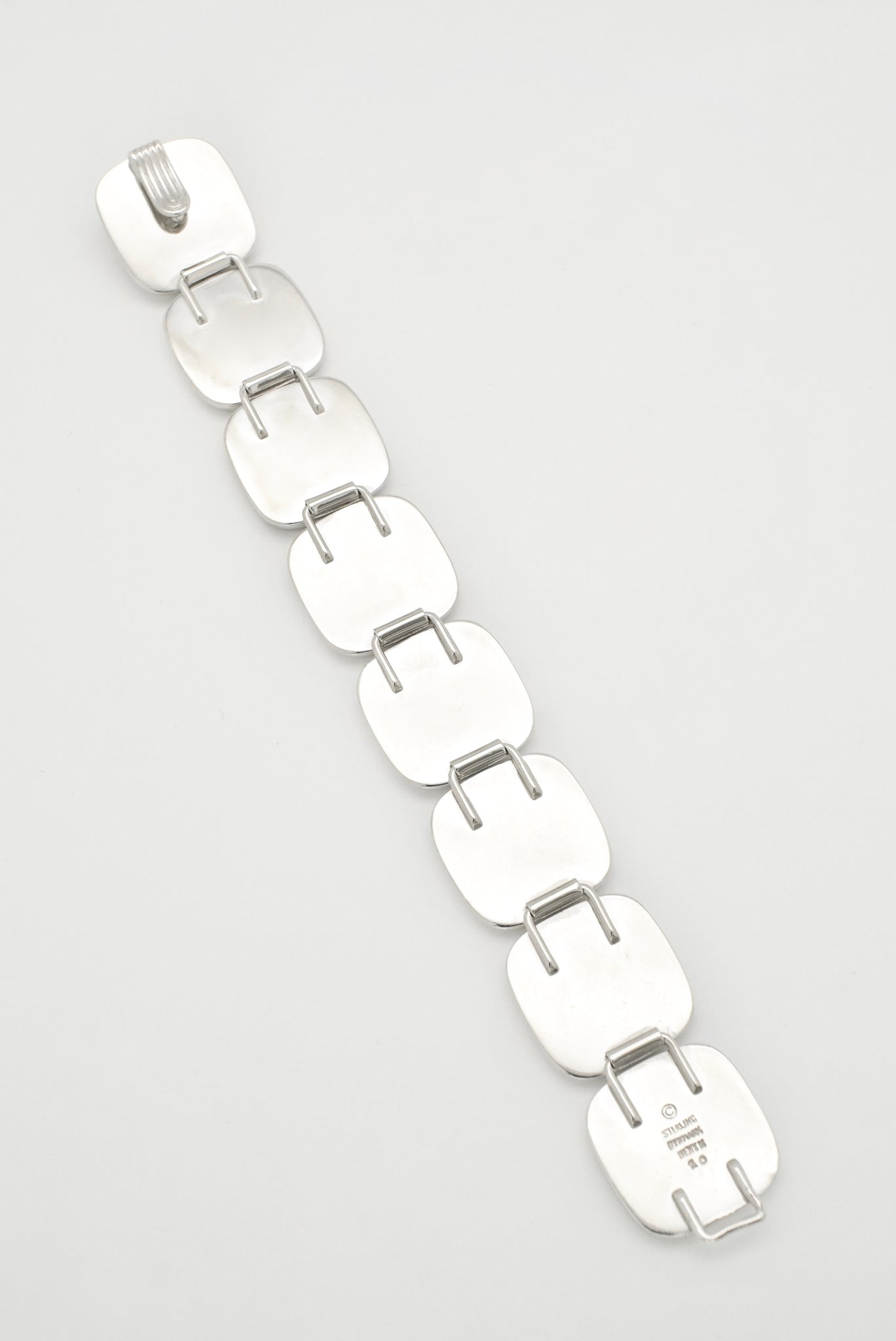 Vintage Bent Knudsen Square Tile Link Bracelet Denmark 1970s