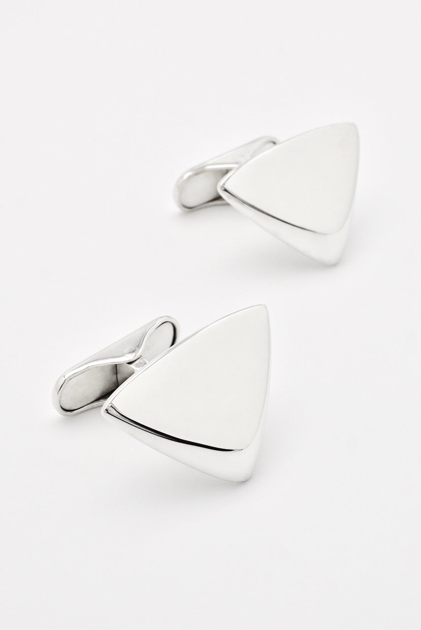 Vintage Hans Hansen Sterling Silver Triangular Cufflinks 1970s