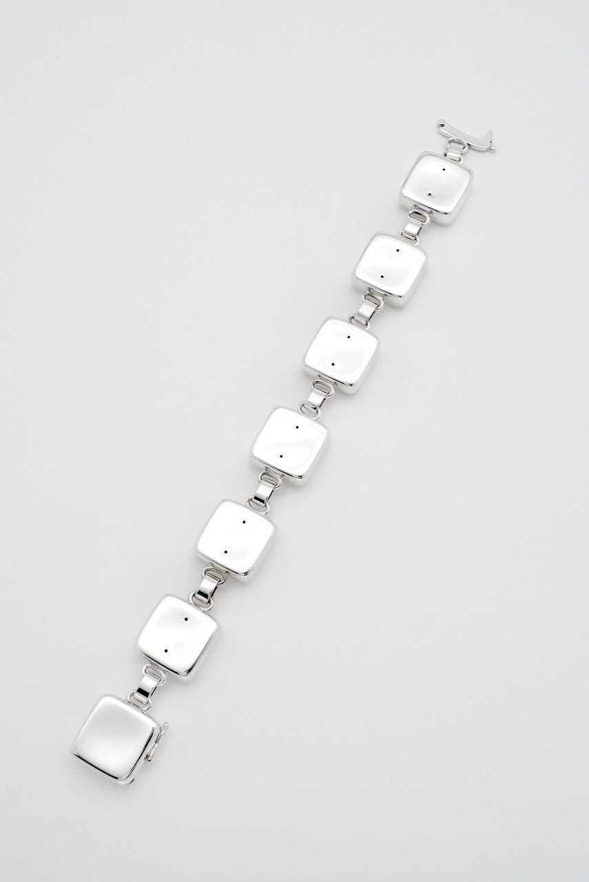 Vintage Georg Jensen Sterling Silver Square Link Bracelet - design 182 Astrid Fog