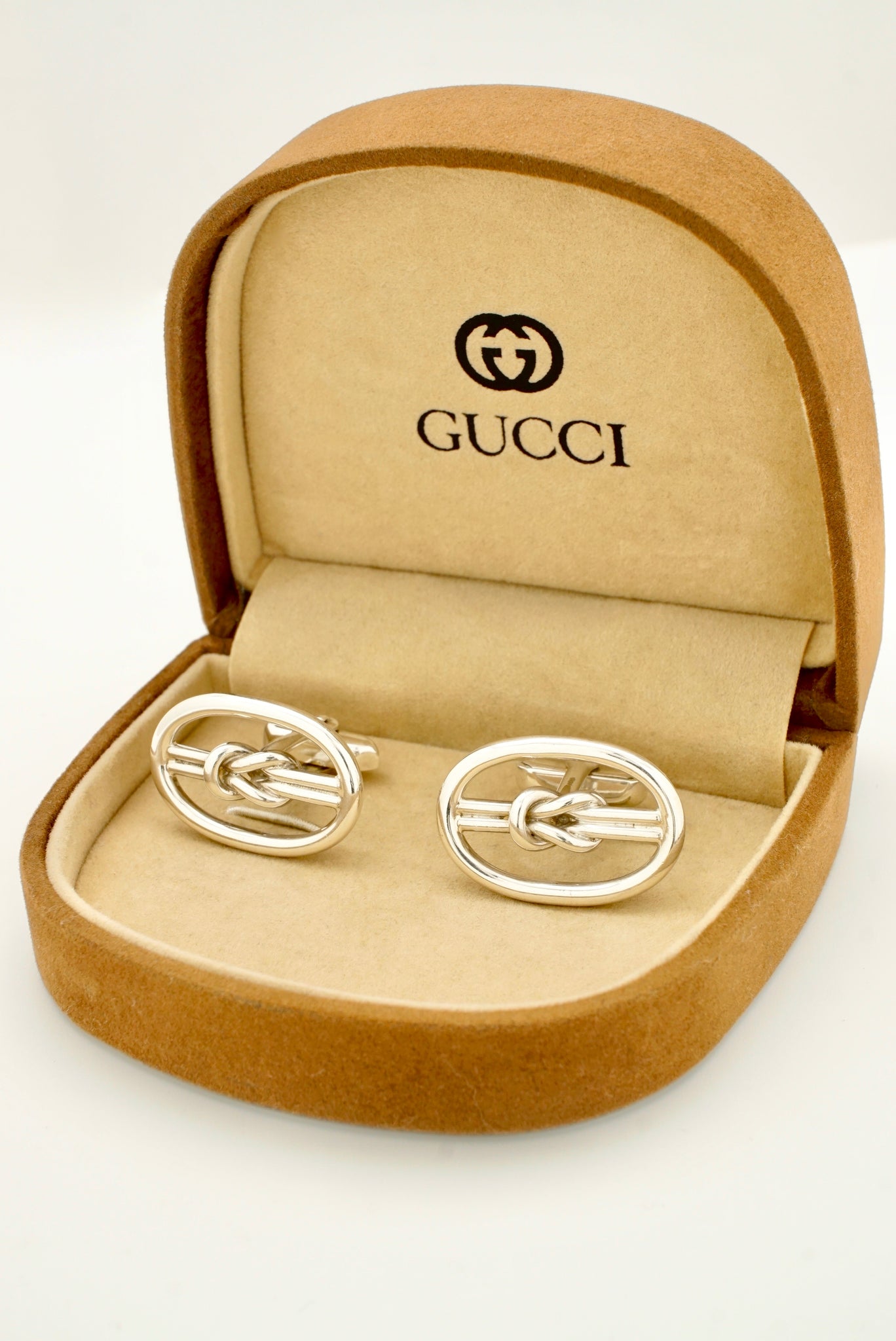 Vintage Gucci Sterling Silver Knot Cufflinks 1980s