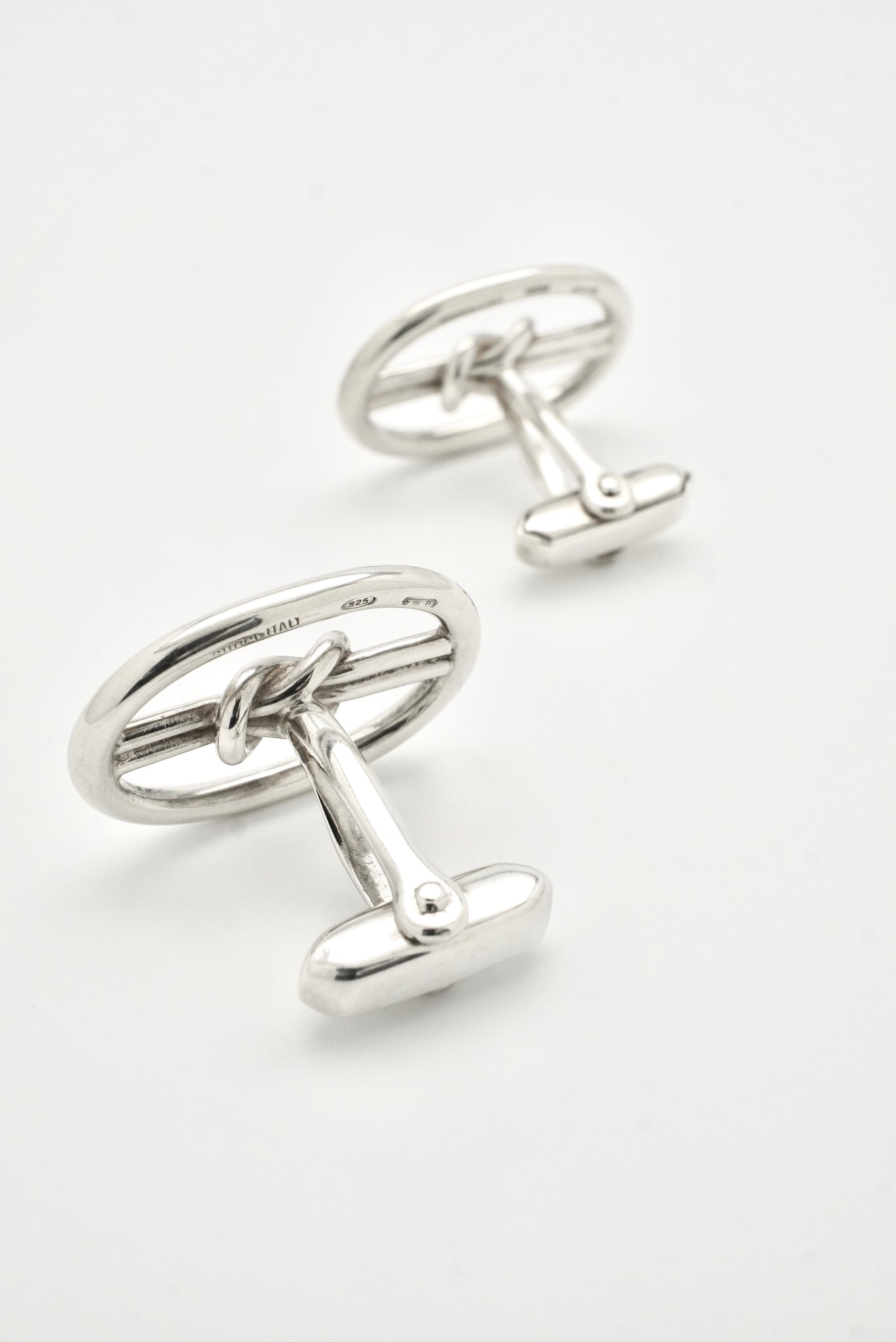 Vintage Gucci Sterling Silver Knot Cufflinks 1980s