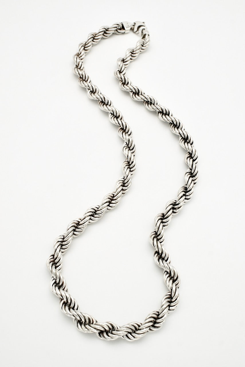 Vintage Gucci Sterling Silver Rope Necklace 1980s