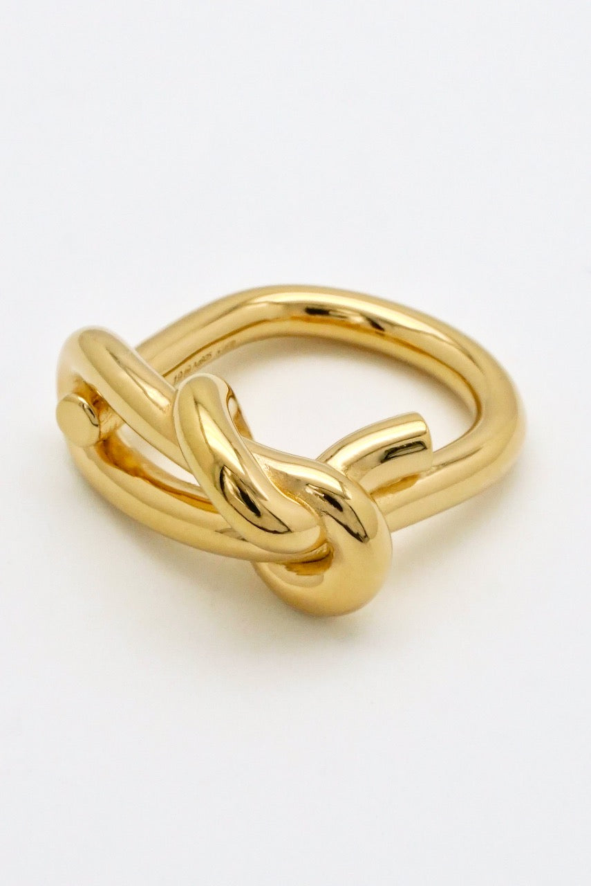 Vintage Bottega Veneta Gilt Sterling Silver Knot Ring