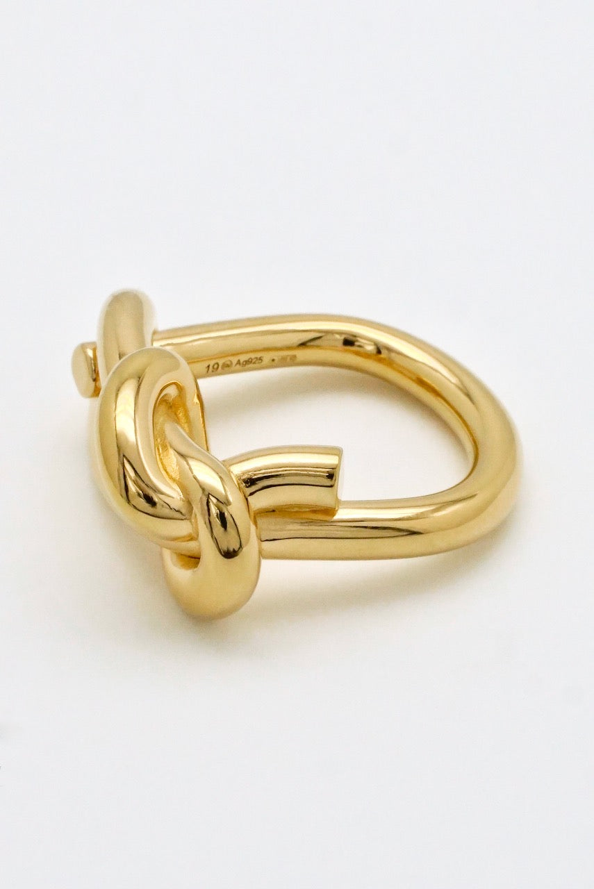 Vintage Bottega Veneta Gilt Sterling Silver Knot Ring